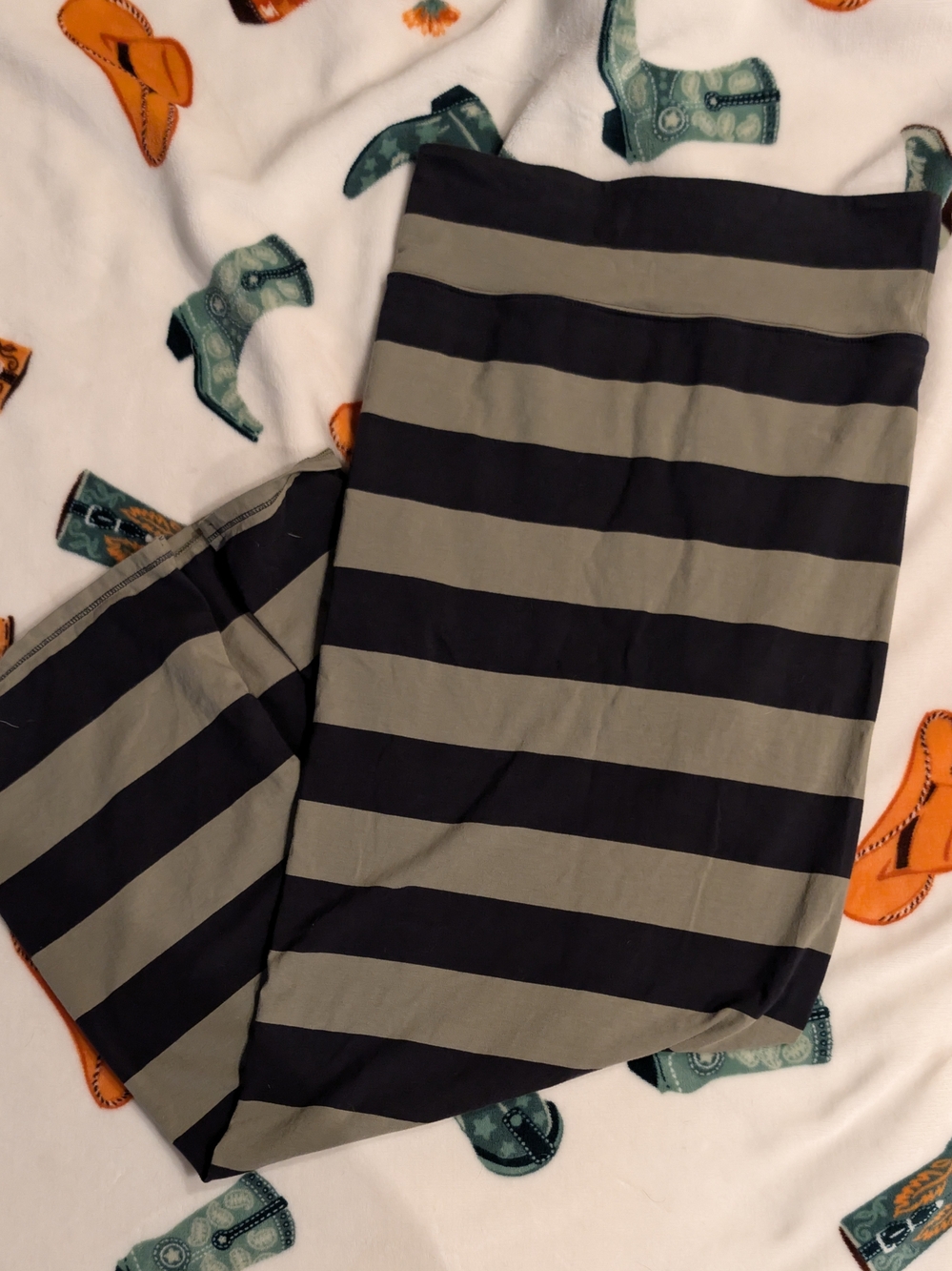 Free People Rugby Stripe Column Maxi Skirt Olive Green & Black Small